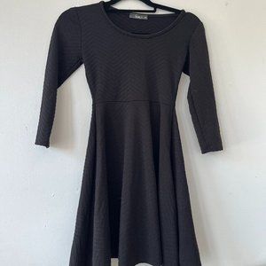 Black textured skater dress